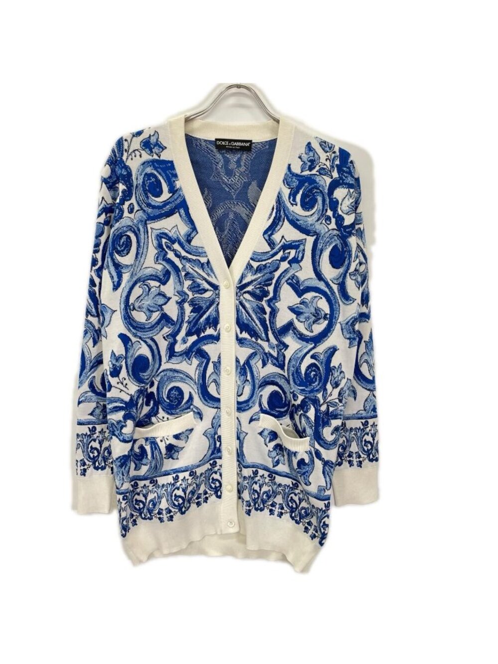 Dolce & Gabbana Majolica Motif Silk Cardigan 40